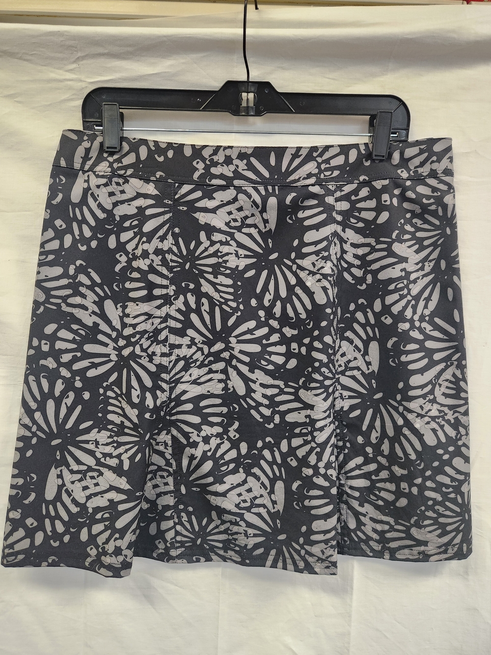 RipSkirt Hawaii Quick-Dry Wrap Skirt Charcoal Grey Floral - Size L